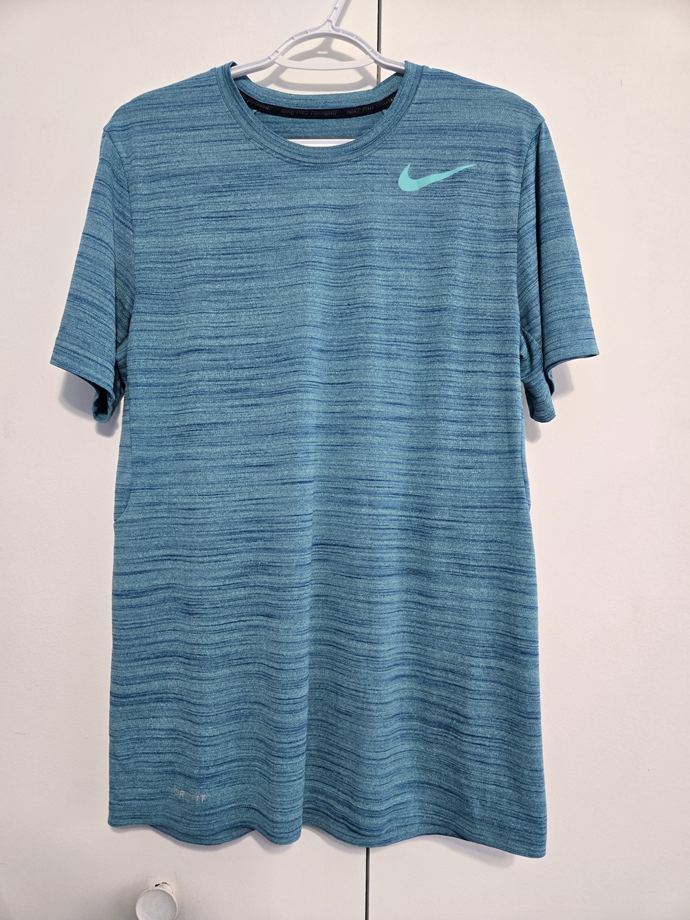 Nike Dri-FIT Blue Heather Performance Athletic T-Shirt Men's Medium